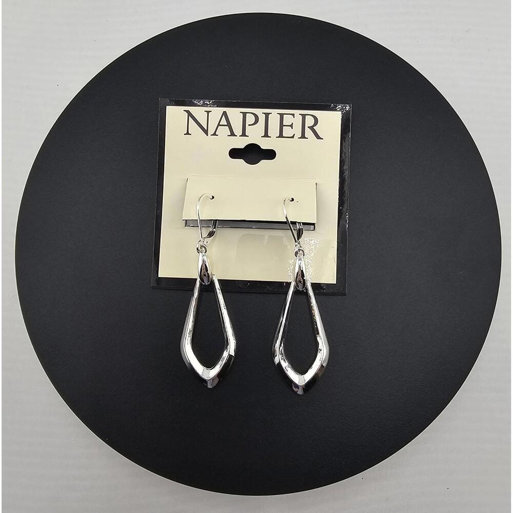 Napier Silver-Tone Oval Earrings